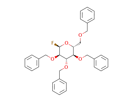 Molecular Structure of 89025-46-7 (2,3,4,6-TETRA-O-BENZYL-ALPHA-D-GLUCOPYRANOSYL FLUORIDE)