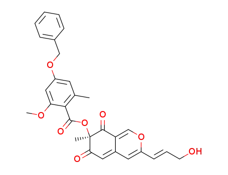 4-Benzyloxy-2-methoxy-6-methyl-benzoic acid (R)-3-((E)-3-hydroxy-propenyl)-7-methyl-6,8-dioxo-7,8-dihydro-6H-isochromen-7-yl ester