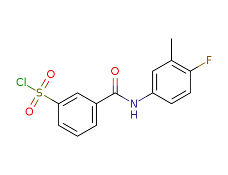 3-(4-fluoro-3-methylphenylcarbamoyl)benzene-1-sulfonyl chloride