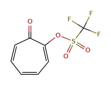 Molecular Structure of 112533-23-0 (Methanesulfonic acid, trifluoro-, 7-oxo-1,3,5-cycloheptatrien-1-yl ester)