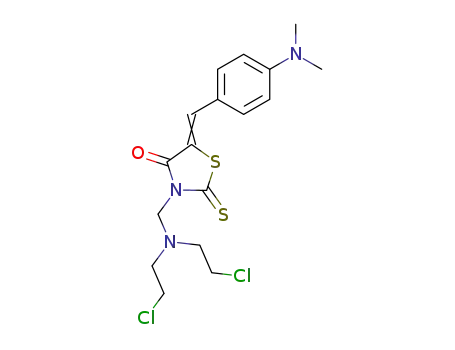 Molecular Structure of 7751-32-8 (3-{[bis-(2-chloro-ethyl)-amino]-methyl}-5-(4-dimethylamino-benzylidene)-2-thioxo-thiazolidin-4-one)