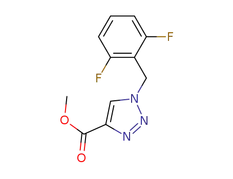 Molecular Structure of 217448-86-7 (Rufinamide Related Compound B (25 mg) (Methyl 1-(2,6-difluorobenzyl)-1H-1,2,3-triazole-4-carboxylate))