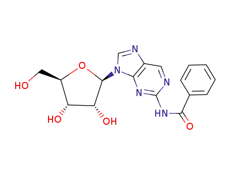 Molecular Structure of 129944-18-9 (N-benzoyl-9-(β-D-ribofuranosyl)-9H-purin-2-amine)