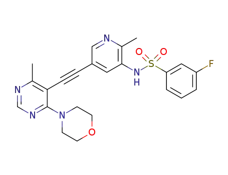3-fluoro-N-[2-methyl-5-(4-methyl-6-morpholin-4-yl-pyrimidin-5-ylethynyl)-pyridin-3-yl]-benzenesulfonamide