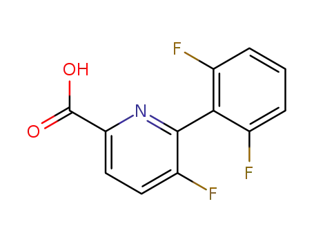 Molecular Structure of 1210419-19-4 (6-(2,6-difluorophenyl)-5-fluoropicolinic acid)