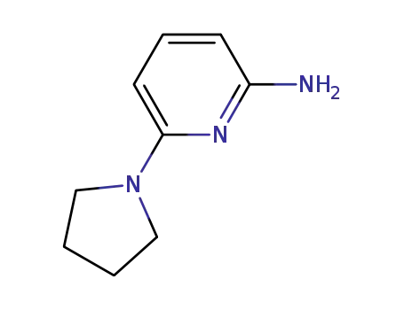 Molecular Structure of 883987-27-7 (2-Pyridinamine, 6-(1-pyrrolidinyl)-)