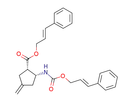 (E)-Cinnamyl (1S,2R)-2-N-((E)-cinnamyloxycarbonyl)amino-4-methylene-1-cyclopentane-carboxylate