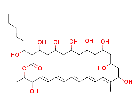 Molecular Structure of 38404-99-8 (Oxacyclooctacosa-17,19,21,23,25-pentaen-2-one,4,6,8,10,12,14,16,27-octahydroxy-3-(1-hydroxyhexyl)- 17,28-dimethyl-,[3R-[3R*(S*),4S*,- 6S*,8S*,10R*,12R*,14R*,16S*,17E,19E,21E,23E,- 25E,27S*,28R*]]- )