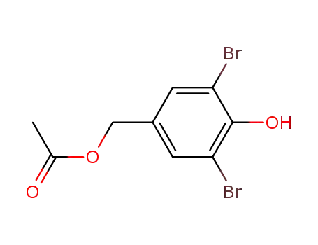 Molecular Structure of 105960-31-4 (Benzenemethanol, 3,5-dibromo-4-hydroxy-, a-acetate)