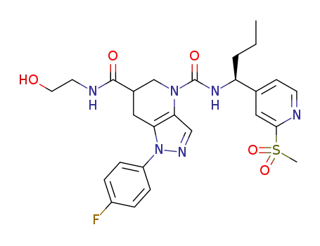 1-(4-fluorophenyl)-l,5,6,7-tetrahydro-pyrazolo[4,3-b]pyridine-4,6-dicarboxylic acid 4-{[(S)-1-(2-methanesulfonyl-pyridin-4-yl)-butyl]-amide} 6-methylamide