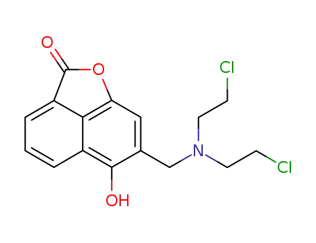 Molecular Structure of 134274-45-6 (5-hydroxy-6-(N,N-bis(2-chloroethyl)aminomethyl)naphthalene-1,8-carbolactone)