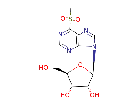 Molecular Structure of 53821-41-3 (6-(methylsulfonyl)-9-(β-D-ribofuranosyl)purine)