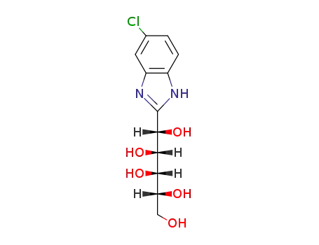 Molecular Structure of 7256-17-9 (1-C-(6-chloro-1H-benzimidazol-2-yl)pentitol)