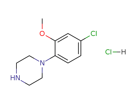 Molecular Structure of 89988-99-8 (1-(4-chloro-2-Methoxyphenyl)piperazine hydrochloride)