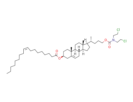Molecular Structure of 90343-98-9 (N-(3-(oleoyloxy)androst-5-en-17-yl(pentyloxycarbonyl))-N-N-bis(2-chloroethyl)amine)