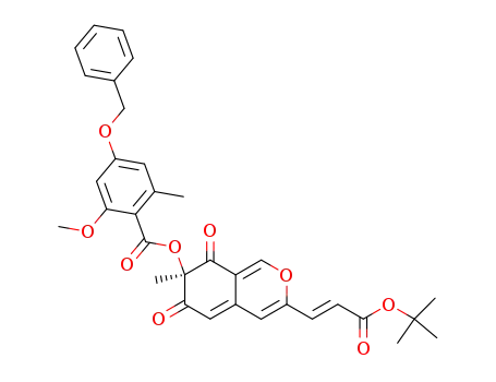 4-benzyloxy-2-methoxy-6-methyl-benzoic acid 3-(2-<i>tert</i>-butoxycarbonyl-vinyl)-7-methyl-6,8-dioxo-7,8-dihydro-6<i>H</i>-isochromen-7-yl ester