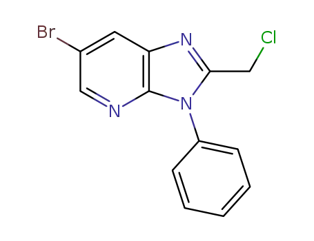 Molecular Structure of 1404085-40-0 (6-bromo-2-(chloromethyl)-3-phenyl-3H-imidazo[4,5-b]pyridine)