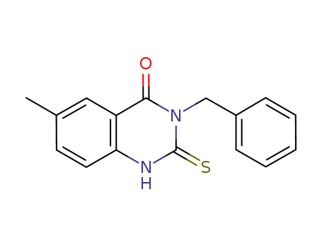 Molecular Structure of 852239-39-5 (3-benzyl-2,3-dihydro-6-methyl-2-thioxoquinazolin-4(1H)-one)