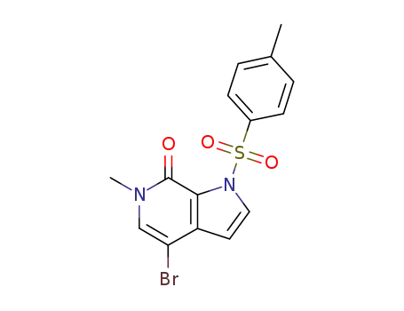Molecular Structure of 1445993-87-2 (4-bromo-6-methyl-1-tosyl-1H-pyrrolo[2,3-c]pyridin-7(6H)-one)