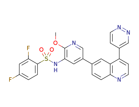 2,4-difluoro-N-(2-methoxy-5-(4-(pyridazin-4-yl)quinolin-6-yl)pyridin-3-yl)benzenesulfonamide