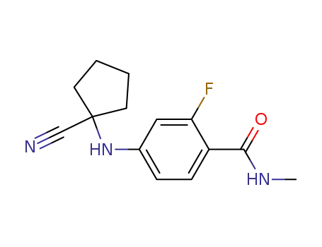 Molecular Structure of 915087-34-2 (N-methyl-4-(1-cyanocyclopentylamino)-2-fluorobenzamide)
