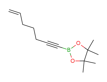 Molecular Structure of 306775-04-2 (2-hept-6-en-1-ynyl-4,4,5,5-tetramethyl-[1,3,2]dioxaborolane)