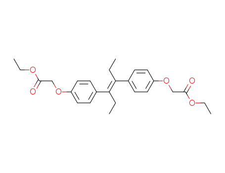 Molecular Structure of 6325-57-1 (Aceticacid, 2,2'-[(1,2-diethyl-1,2-ethenediyl)bis(4,1-phenyleneoxy)]bis-, diethyl ester (9CI))