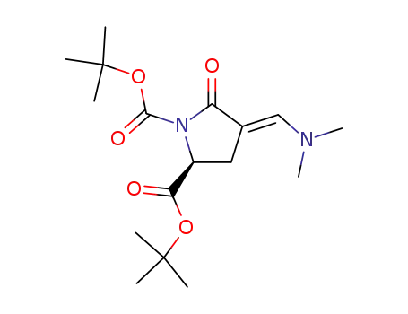 Molecular Structure of 151121-34-5 (di-tert-butyl (2S,4E)-4-[(dimethylamino)methylidene]-5-oxopyrrolidine-1,2-dicarboxylate)