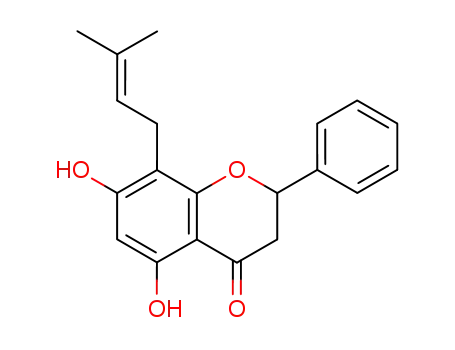 4H-1-Benzopyran-4-one,
2,3-dihydro-5,7-dihydroxy-8-(3-methyl-2-butenyl)-2-phenyl-