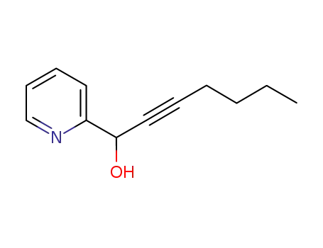Molecular Structure of 934399-67-4 (1-(pyridin-2-yl)hept-2-yn-1-ol)