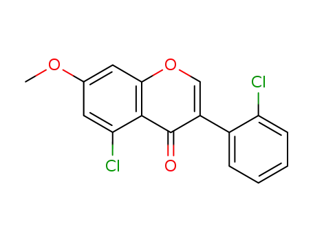 Molecular Structure of 139027-33-1 (4H-1-Benzopyran-4-one, 5-chloro-3-(2-chlorophenyl)-7-methoxy-)