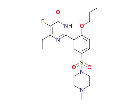 5-fluoro-6-ethyl-2-[2-propoxy-5-(4-methyl-1-piperazinylsulfonyl)phenyl]pyrimidin-4(3H)-one