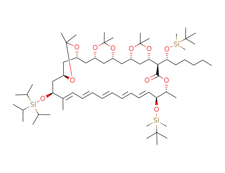 Molecular Structure of 198955-38-3 (1',26-bis-O-(1,1-dimethylethyl)dimethylsilyl-3,5:7,9:11,13-tris-O-(1-methylethylidine)-15-O-triisopropylsiloxy-filipin III)
