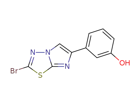 Molecular Structure of 1391927-80-2 (3-(2-bromoimidazo[2,1-b][1,3,4]thiadiazol-6-yl)phenol)