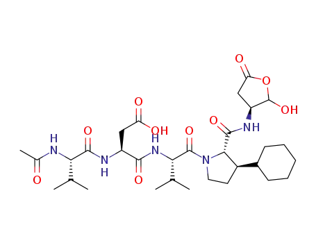 (S)-3-((S)-2-acetamido-3-methylbutanamido)-4-(((S)-1-((2S,3R)-3-cyclohexyl-2-(((2S,3S)-2-hydroxy-5-oxotetrahydrofuran-3-yl)carbamoyl)pyrrolidin-1-yl)-3-methyl-1-oxobutan-2-yl)amino)-4-oxobutanoic acid