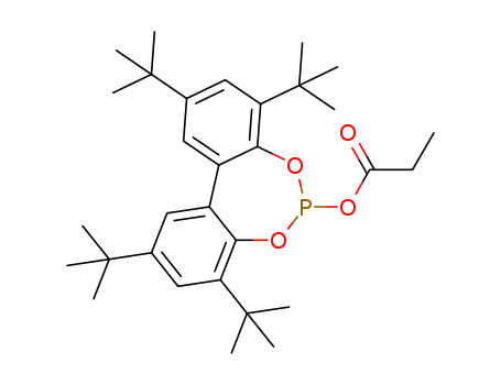 Molecular Structure of 1373761-33-1 (propanoyl(3,3',5,5'-tetra-tert-butyl-1,1'-biphenyl-2,2'-diyl)phosphite)