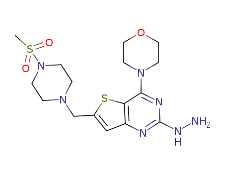 4-(2-hydrazinyl-6-((4-(methylsulfonyl)piperazin-1-yl)methyl)thieno[3,2-d]pyrimidin-4-yl)morpholine