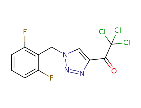 Molecular Structure of 1596118-89-6 (2,2,2-trichloro-1-(1-(2,6-difluorobenzyl)-1H-1,2,3-triazol-4-yl)ethan-1-one)