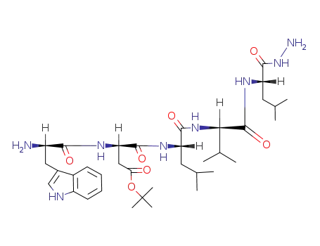 (R)-3-[(R)-2-Amino-3-(1H-indol-3-yl)-propionylamino]-N-{(S)-1-[(R)-1-((S)-1-hydrazinocarbonyl-3-methyl-butylcarbamoyl)-2-methyl-propylcarbamoyl]-3-methyl-butyl}-succinamic acid tert-butyl ester