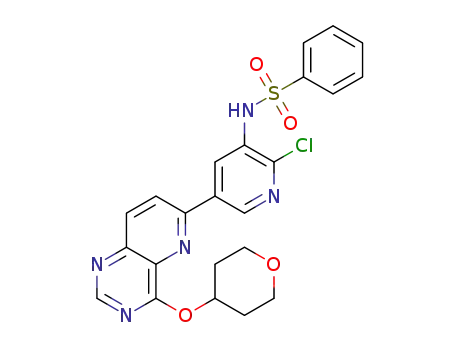 N-(2-chloro-5-(4-(tetrahydro-2H-pyran-4-yloxy)pyrido[3,2-d]pyrimidin-6-yl)pyridin-3-yl)benzenesulfonamide