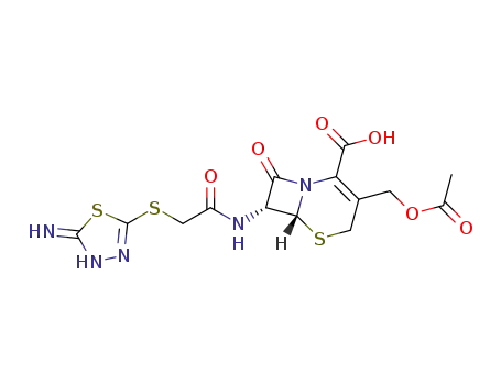 Molecular Structure of 60458-29-9 (7-[2-(4,5-dihydro-5-imino-1,3,4-thiadiazol-2-ylthio)acetamido]cephalosporanic acid)