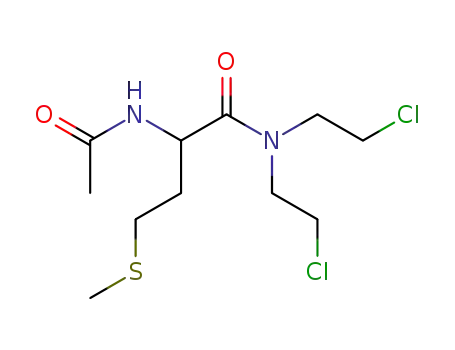 Molecular Structure of 3183-33-3 (N~2~-acetyl-N,N-bis(2-chloroethyl)methioninamide)