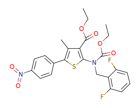 ethyl 2-((2,6-difluorobenzyl)(ethoxycarbonyl)amino)-4-methyl-5-(4-nitrophenyl)thiophene-3-carboxylate