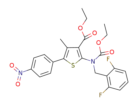 Ethyl 2-((2,6-difluorobenzyl)(ethoxycarbonyl)amino)-4-methyl-5-(4-nitrophenyl)thiophene-3-carboxylate