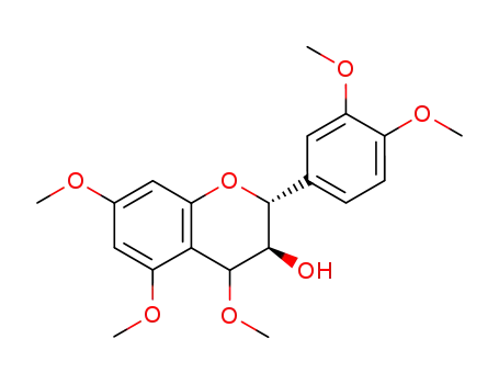Molecular Structure of 25095-06-1 ((2R,3S)-2,3-trans-3',4,4',5,7-pentamethoxyflavan-3-ol)