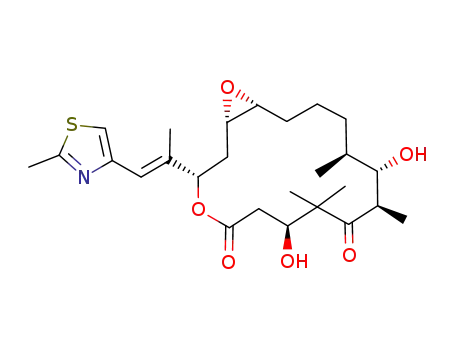Molecular Structure of 152044-53-6 (4,17-Dioxabicyclo[14.1.0]heptadecane-5,9-dione,7,11-dihydroxy-8,8,10,12-tetramethyl-3-[(1E)-1-methyl-2-(2-methyl-4-thiazolyl)ethenyl]-,(1S,3S,7S,10R,11S,12S,16R)-)
