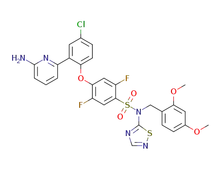 4-(2-(6-aminopyridin-2-yl)-4-chlorophenoxy)-N-(2,4-dimethoxybenzyl)-2,5-difluoro-N-(1,2,4-thiadiazol-5-yl)benzenesulfonamide