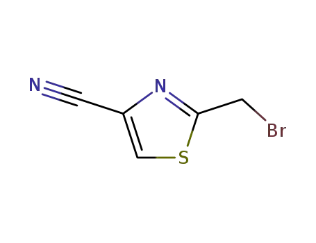 Molecular Structure of 454483-81-9 (4-Thiazolecarbonitrile, 2-(bromomethyl)-)