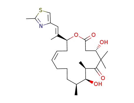Molecular Structure of 186692-73-9 (Oxacyclohexadec-13-ene-2,6-dione, 4,8-dihydroxy-5,5,7,9-tetramethyl-16-(1E)-1-methyl-2-(2-methyl-4-thiazolyl)ethenyl-, (4S,7R,8S,9S,13Z,16S)-)