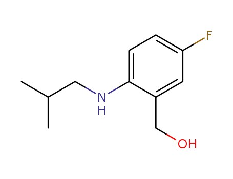 Molecular Structure of 141541-79-9 (Benzenemethanol, 5-fluoro-2-[(2-methylpropyl)amino]-)